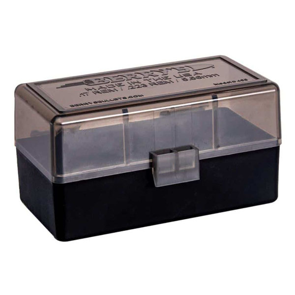 BERRY 222/223 HINGED-TOP BOX 50 RND-SMOKE/BLK 50/c
