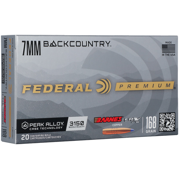 Federal Ammo 7mm Backcountry 186gr Barnes LRX CPR Box of 20
