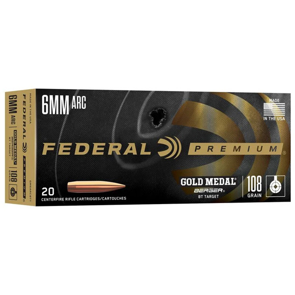 FEDERAL AMMO 6MM ARC 108gr BERGER TARGET 20/bx 10/cs