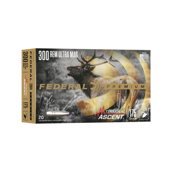 FEDERAL AMMO 300 REMINGTON ULTRA 175gr TERM ASCENT 20/bx