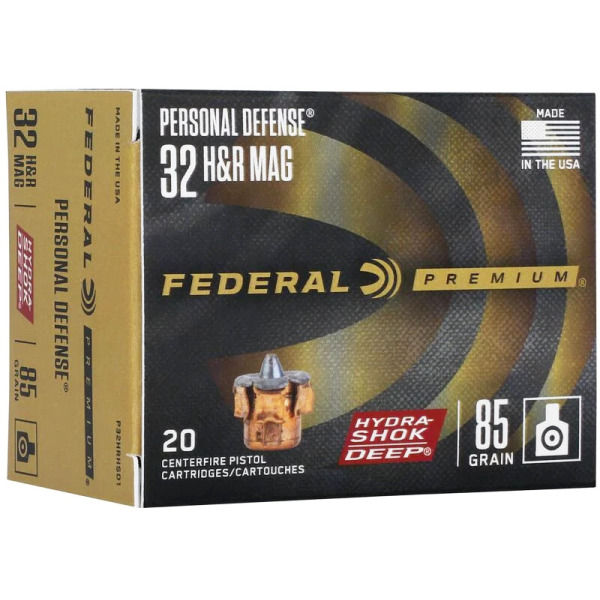 FEDERAL AMMO 32 H&R MAG 85gr HYDRA-SHOK DEEP JHP 20/bx