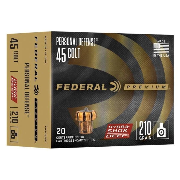 FEDERAL AMMO 45 COLT 210g JHP HYDRA-SHOK DEEP 20bx 10cs