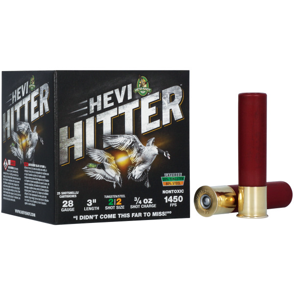 HEVI-SHOT 28ga HEVI-HITTR 3" 3/4oz #2 TG/STL 25/bx