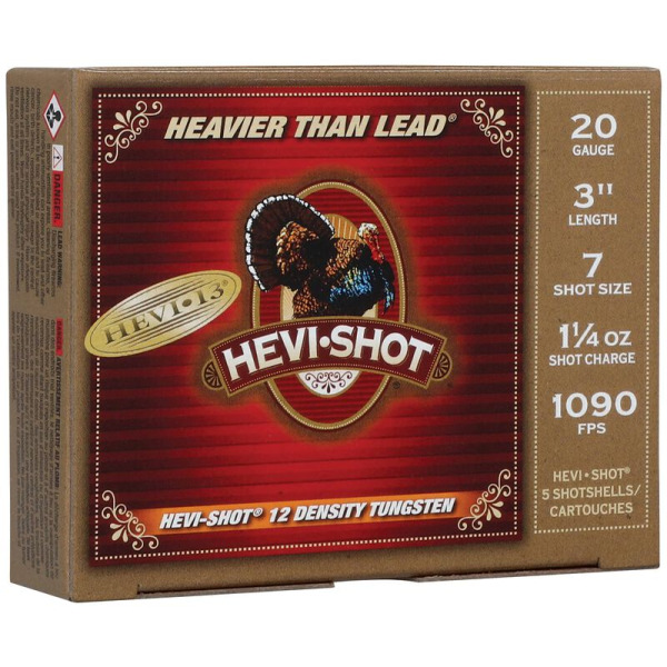 HEVI-SHOT 20ga HEVI-13 3" 1.25oz #7 TUNGSTEN 5b 10c