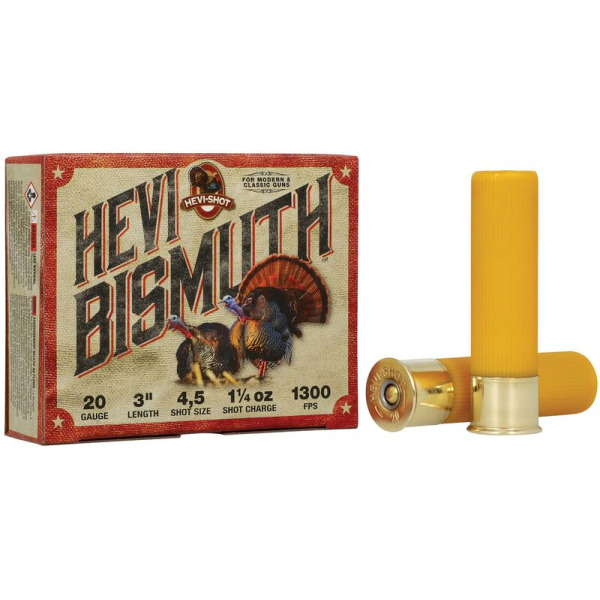 HEVI-SHOT 20ga BISMUTH 3" 1-1/4oz #4 & #5 5bx 10cs
