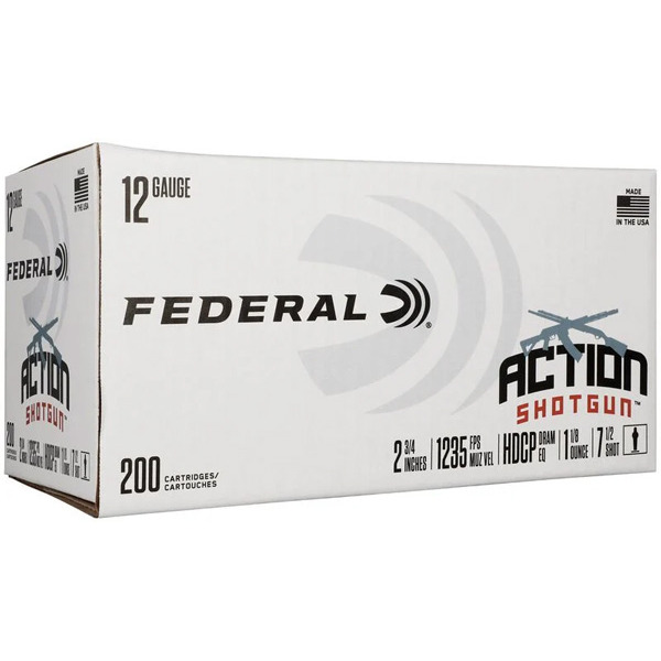 FEDERAL 12ga ACTION SHOTGUN 2.75" 1-1/8oz #7.5 200/cs