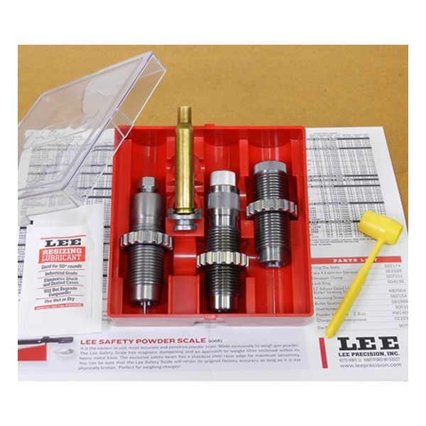 LEE 375 RAPTOR 3-DIE SET w/FACTORY CRIMP & HOLDER