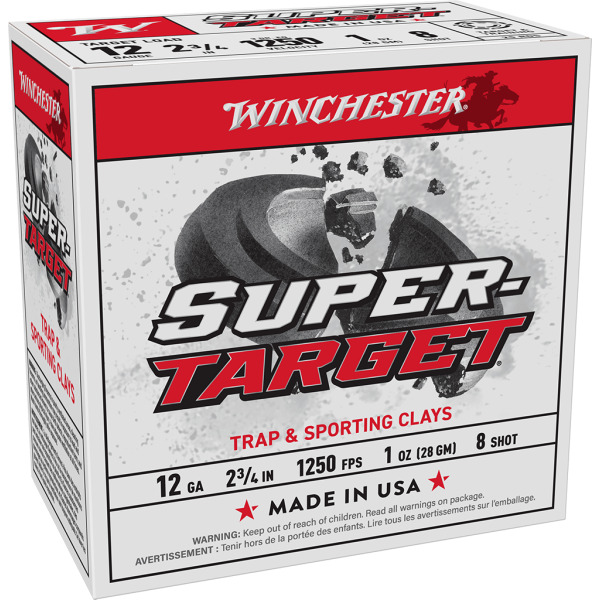 WINCHESTER SUPER-TGT 12ga 2.75 1oz 1250fps #8 250/cs