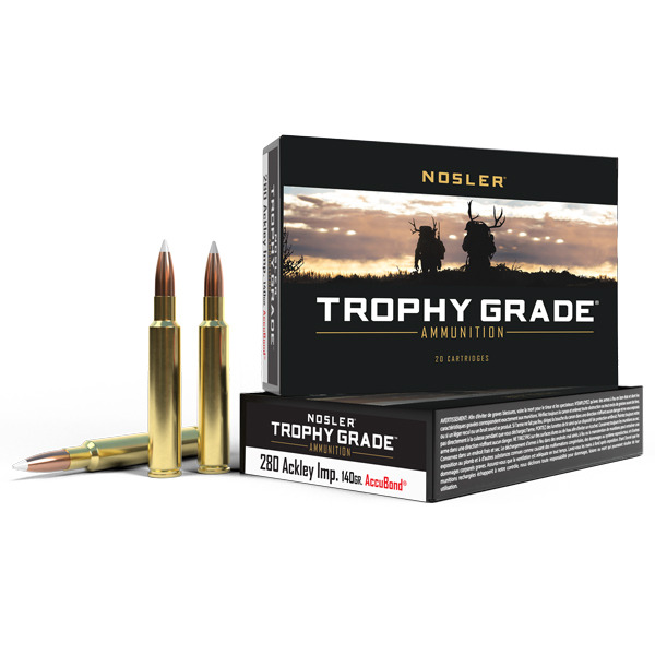 NOSLER AMMO 280 REMINGTON ACK IMP 140gr AccuBond 20b10c
