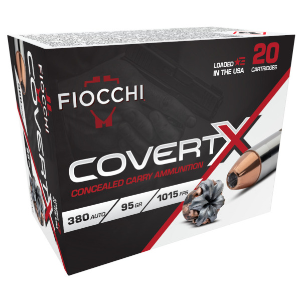FIOCCHI AMMO 380 ACP 95gr JHP COVERT X 20/b 10/c