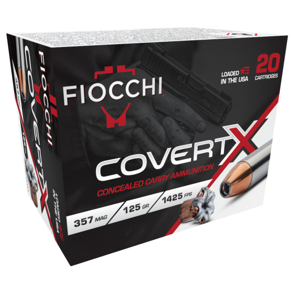 FIOCCHI AMMO 357 MAG 125gr JHP COVERT X 20/b 10/c