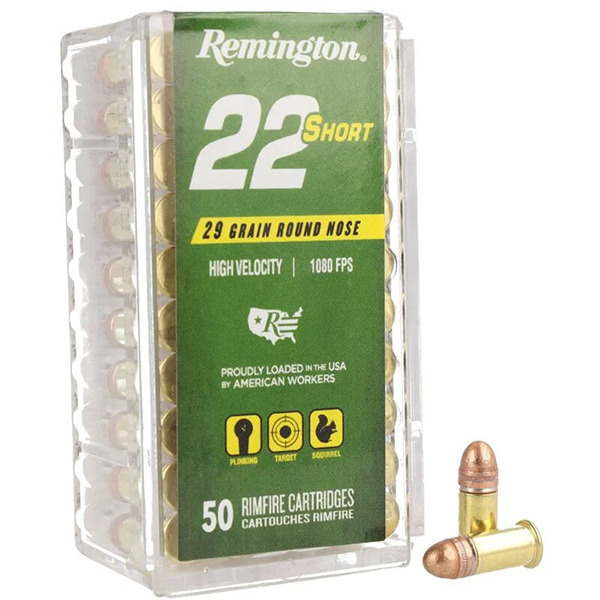 REMINGTON AMMO 22 SHORT 29gr RN COPPER PLATED 50/bx 100/c
