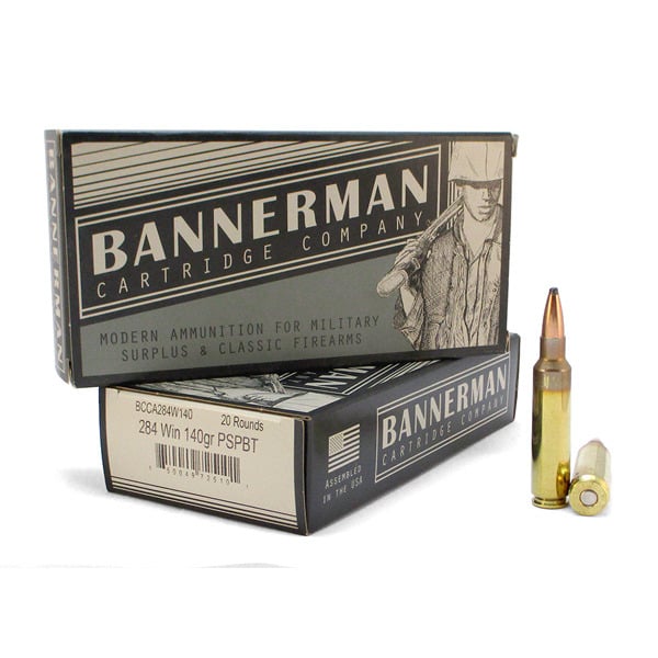 BANNERMAN AMMO 284 WINCHESTER 140gr PSPBT 2970fps 20/bx