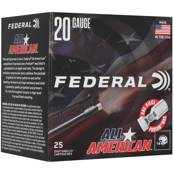 FEDERAL ALL-AM 20ga 2-3/4in 7/8oz 1200fps #7.5 250c