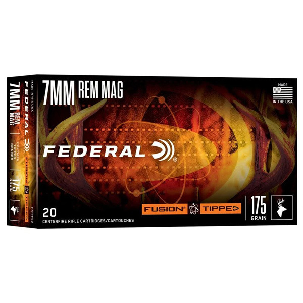FEDERAL AMMO 7mm REMINGTON MAG 175g FUSION TIPPED 20bx 10cs