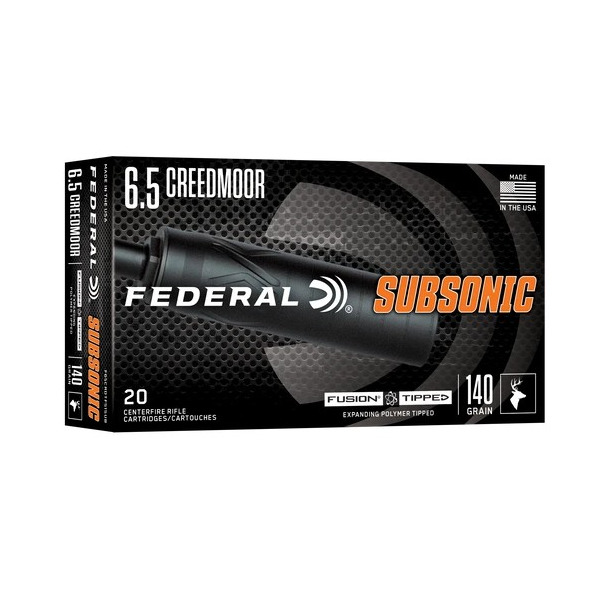 FEDERAL AMMO 6.5 CREED 140gr FUSION TIP-SUB 20bx 10cs