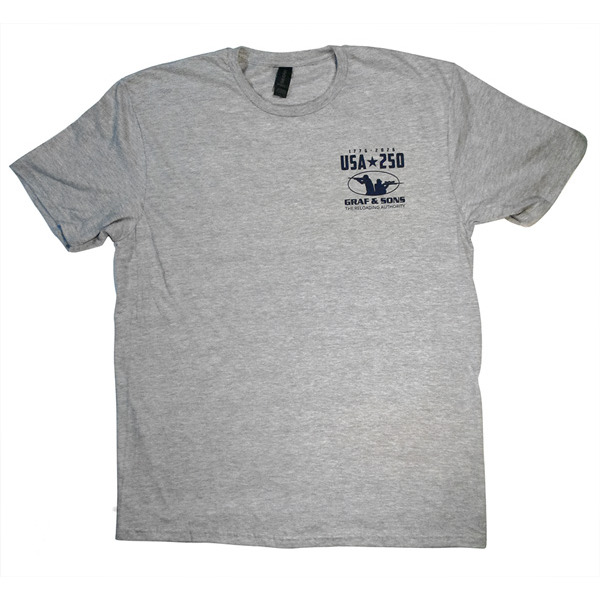 GRAF & SONS T-SHIRT GRAY U.S.A. 250yrs XXX-LARGE