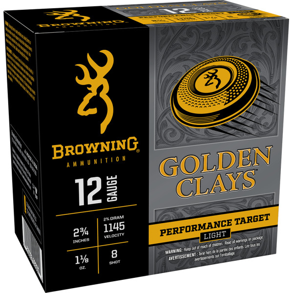 BROWNING AMMO 12ga 2.75d 1-1/8 1145fps #8 GOLD LT 250/cs