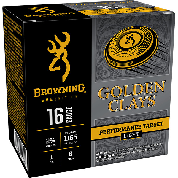 BROWNING AMMO 16ga 2.75d 1-1/8 1165fps #8 GLD LT 250/c