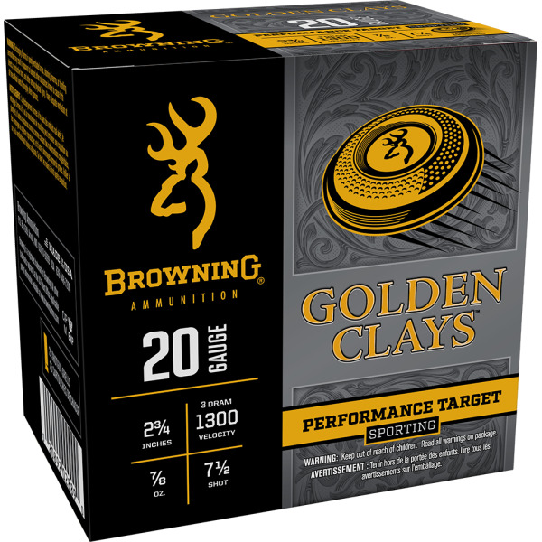 BROWNING AMMO 20ga 2.75d 7/8 1300fps #7.5 GLD CL 250/c
