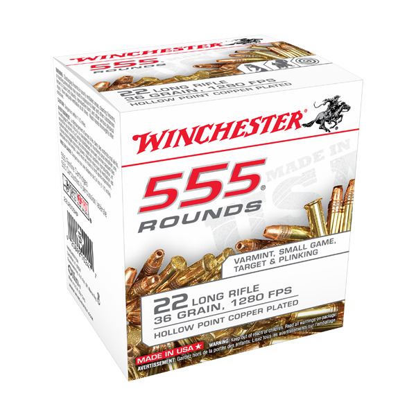 WINCHESTER AMMO 22LR 36gr COPPER PLATED HP 555/bx 10/cs
