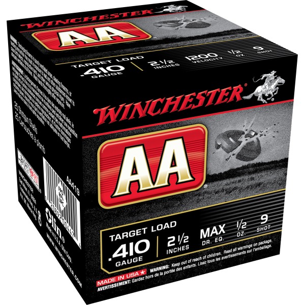 WINCHESTER AA 410ga MAXdram .5oz 1200fps #9 250/cs