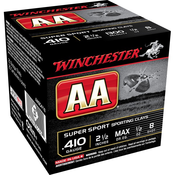 WINCHESTER AA 410ga S.C. 1/2oz 1300fps #8 2.5" 250/cs