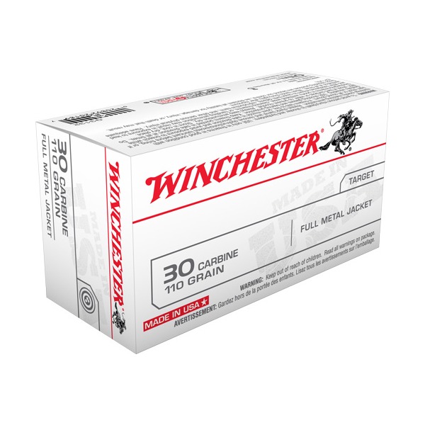 WINCHESTER AMMO 30 CARBINE 110gr FMJ USA WB 50/bx 10/cs