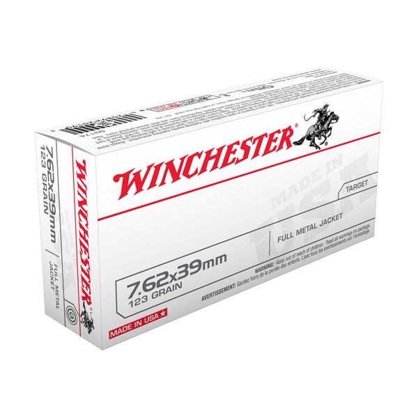 WINCHESTER AMMO 7.62x39 123gr FMJ USA WB 20/bx 10/cs
