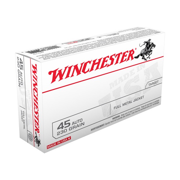WINCHESTER AMMO 45 ACP USA 230gr FMJ 50/bx 10/cs
