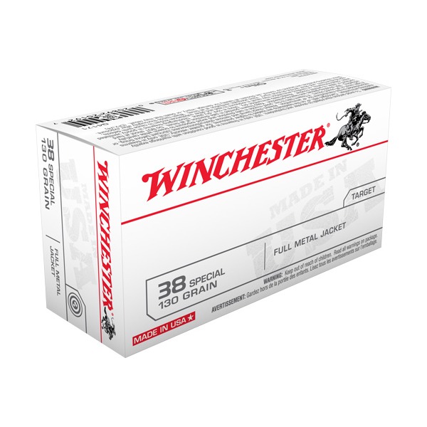 WINCHESTER AMMO 38 SPECIAL 130gr FMJ 50/bx 10/cs