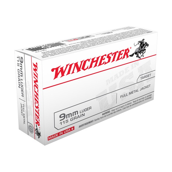 WINCHESTER AMMO 9MM LUGER USA 115gr FMJ 50/bx 10/cs