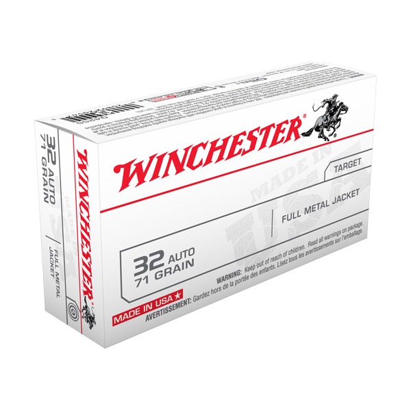 WINCHESTER AMMO 32 AUTO 71gr FMJ 50/bx 10/cs