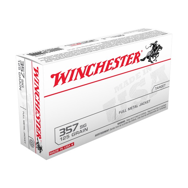WINCHESTER AMMO 357 SIG 125gr FMJ 50/bx 10/cs