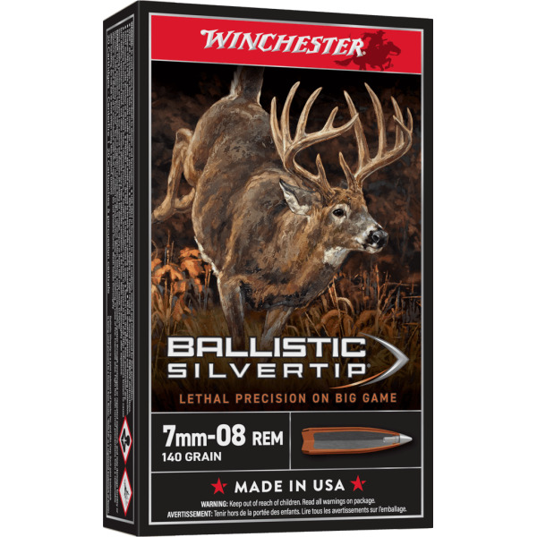WINCHESTER AMMO 7MM-08 REMINGTON 140g BALLISTIC ST 20/bx 10/cs
