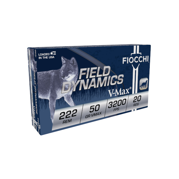 FIOCCHI AMMO 222 REMINGTON 50gr HORNADY V-MAX 20/bx 10/cs