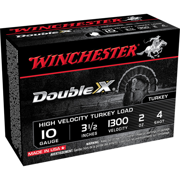 WINCHESTER AMMO 10ga 3.5" 2oz #4 DOUBLE X HV TURKEY 10b