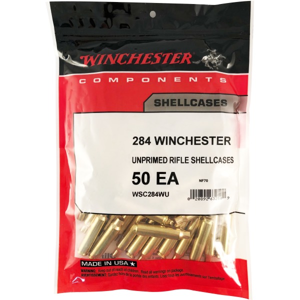 Winchester Brass 284 Winchester Unprimed Bag of 50