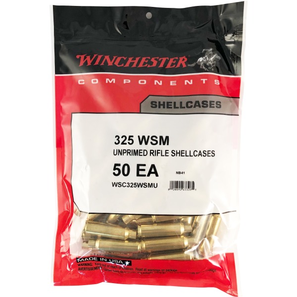 Winchester Brass 325 Winchester Short Mag (WSM) Unprimed Bag of 50