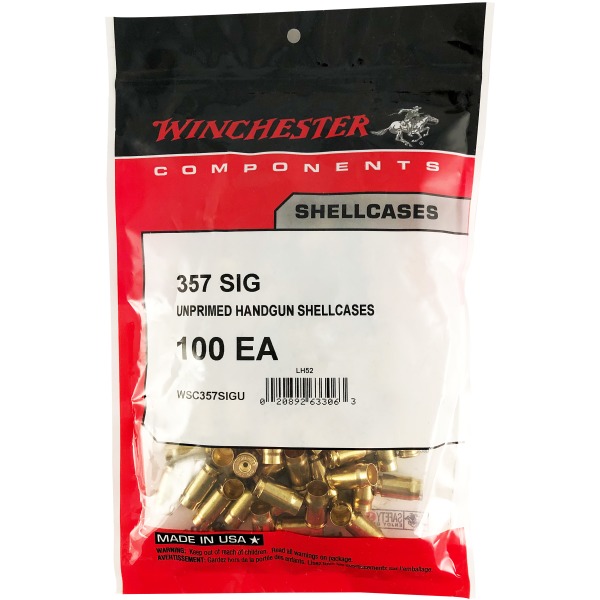 Winchester Brass 357 Sig (JAG) Unprimed Bag of 100