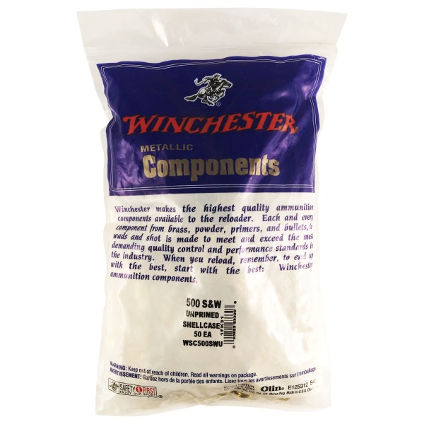 Winchester Brass 500 S&W Unprimed Bag of 50
