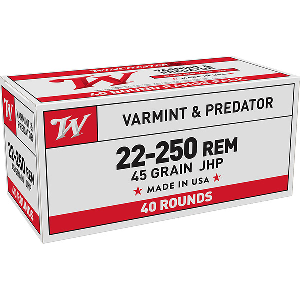 WINCHESTER AMMO 22-250 REMINGTON USA 45gr JHP 40/bx 10/cs