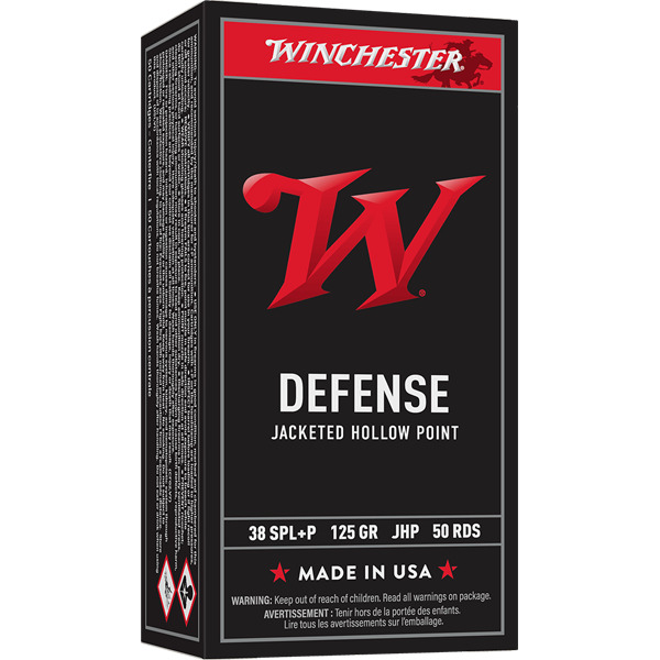 WINCHESTER AMMO 38 SPEC+P USA PP 125gr JHP 50/bx 10/cs