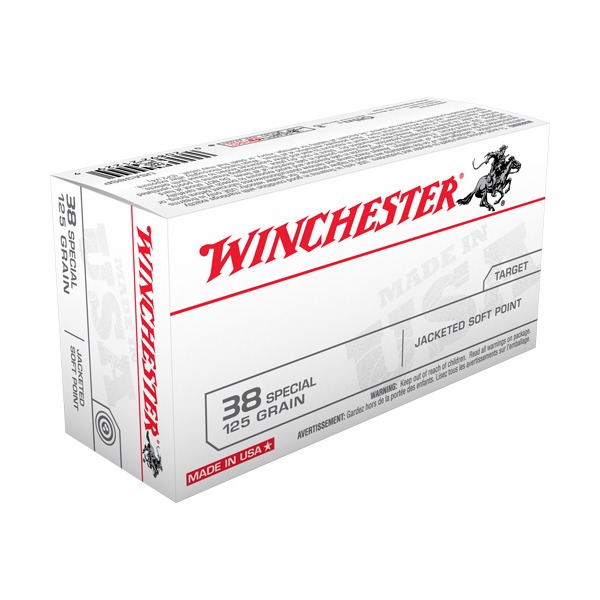 WINCHESTER AMMO 38 SPEC USA TGT 125gr JSP 50/bx 10/cs