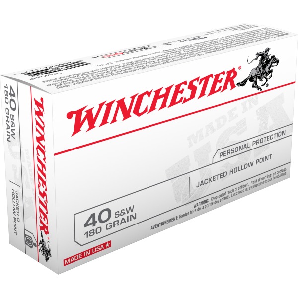 WINCHESTER AMMO 40 S&W USA PP 180gr JHP 50/bx 10/cs