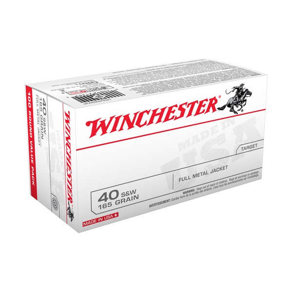 WINCHESTER AMMO 40 S&W USA-TGT 165gr FMJ VP 100/bx 5/cs
