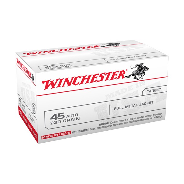 WINCHESTER AMMO 45 AUTO USA-TGT 230gr FMJ VP 100/bx 5/cs