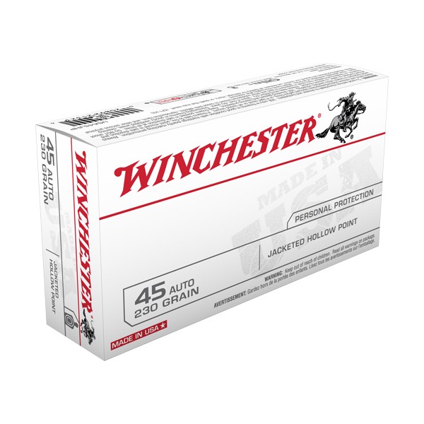 WINCHESTER AMMO 45 AUTO USA PP 230gr JHP 50/bx 10/cs