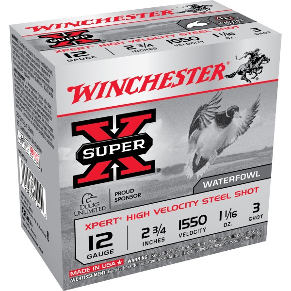 WINCHESTER XPERT STEEL HV 12ga 2.75 1-1/16oz #3 25b 10c