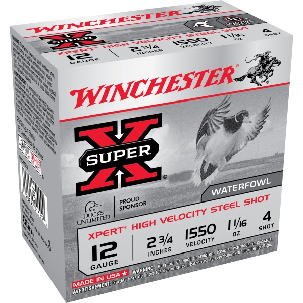WINCHESTER XPERT STEEL HV 12ga 2.75 1-1/16oz #4 25b 10c